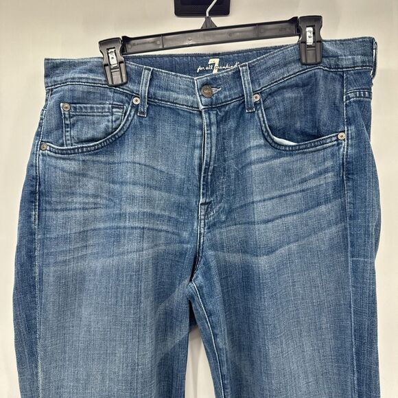 7 For All Mankind Relaxed Zip Fly Straight Leg Size 34 Blue Jeans Mens - Picture 3 of 12